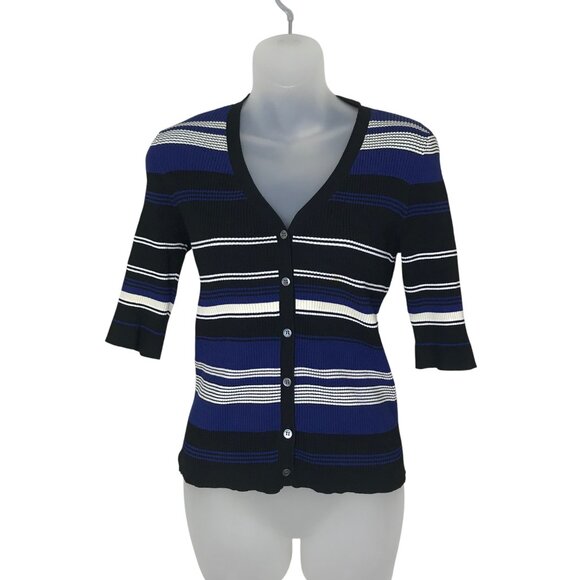 NWOT Judith & Charles Striped Button Down Top Size L - Picture 1 of 7